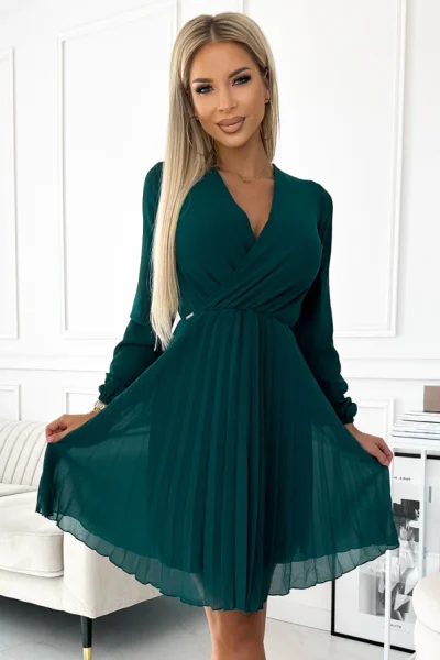 obleka plise ZELENA